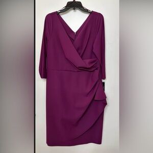 NWT Alex Evenings Sheath Dress 3/4 Sleeve Size 16 Passion